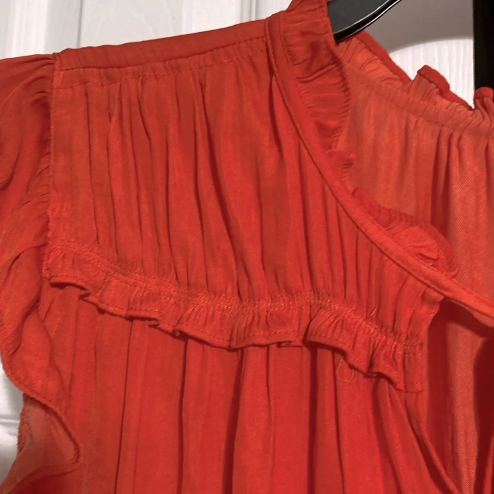 Joie orange lightweight top blouse shirt size 1X - Picture 5 of 14